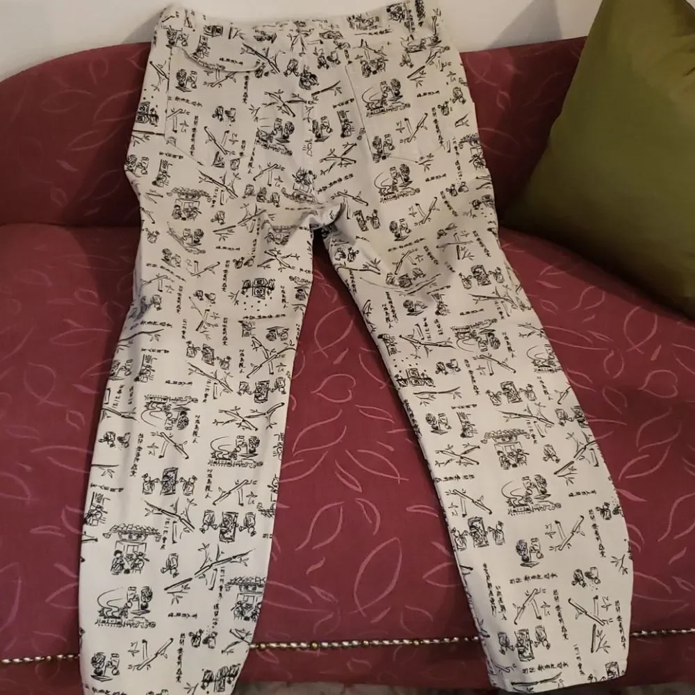 Chico's Design Tan with Black Print Jeans